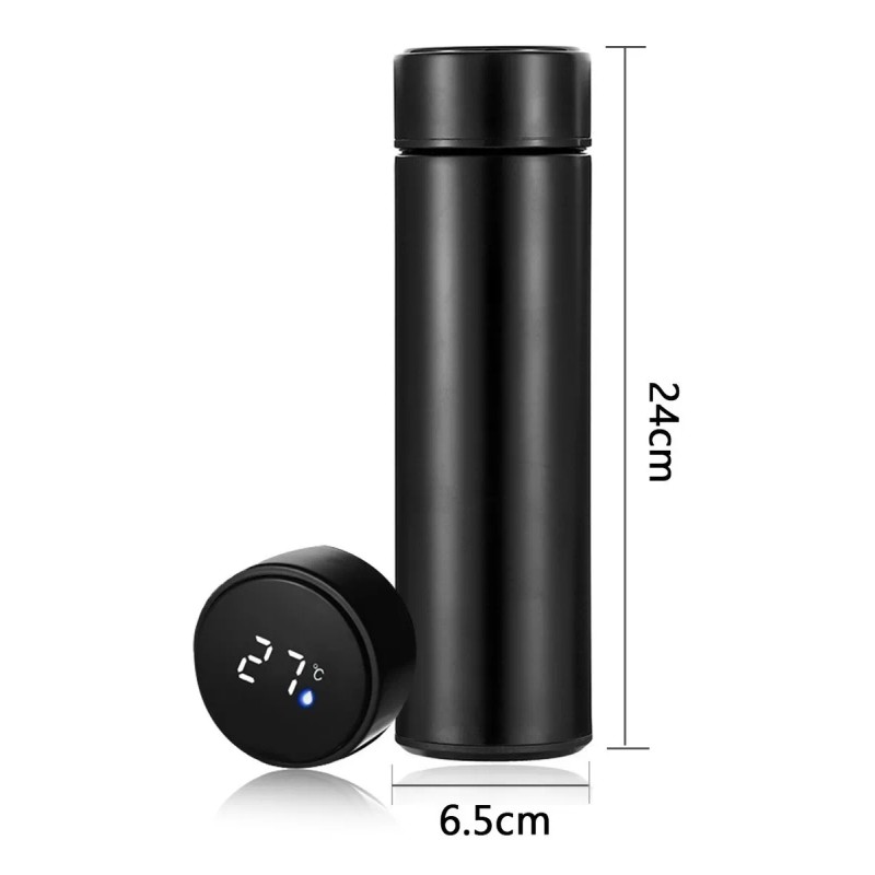 Termo Digital Inteligente De Acero Inoxidable 500ml Negro