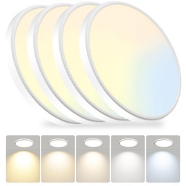 12Inch Dimmable LED Ceiling Lights, 5 Colors Selectable (3000K/3500K/4500K/5000K/6000K) Flush Mount Ceiling Lights, Ultra Thin LED Ceiling Lights 0.87Inch for Living Room (White, 12in-4Pack(5 Colors))