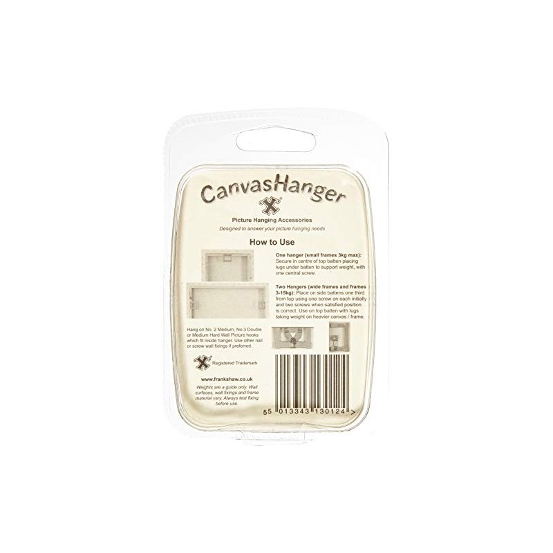 X Canvas Hangers Brass Plated 4 Pack Blister - 13012