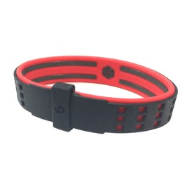 Phiten RAKUWA Bracelet, Bracelet, S, DUO Type, Black/Red, 6.7 inches (17 cm)