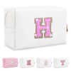 Biileen - Bolsa de maquillaje pequeña con letra inicial personalizada,