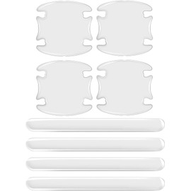 8 Protectores para Manija de Puerta de Coche, Película Protectora Contra Arañazos, Pasta Transparente para Pintura de Vehículos, Camiones y SUV