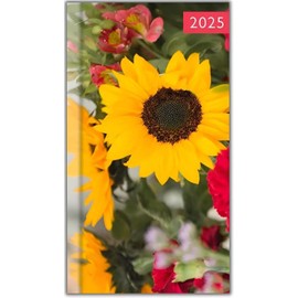 2025 Week To View Slim Floral Photographic Designer Diary (Pink)