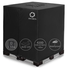 IBC Tote Cover,Zipper,420D Heavy Duty Nano Materials Waterproof,Fit 275 Gallon Water Tank(Black)