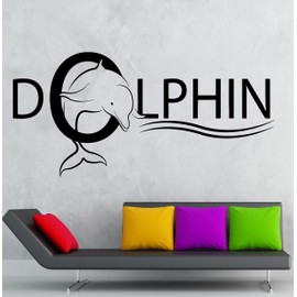 Dolphin Wall Stickers Girl Animal Kids Room Nursery Marine Bathroom Vinyl Decal (ig2445)