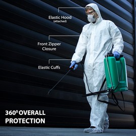 VOS Disposable Coveralls with Hood Protective Suit, Protective Suits Made Up of Non-Woven Fabric, Isolation Suit Disposable