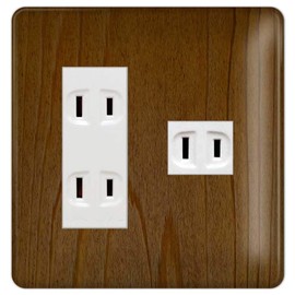 WTF7074W WTF7074W Outlet Cover, Outlet Plate (Compatible with Cosmo Series Wide 21), 2 Rungs, 4 Cos, 3 + 1 Co., Ltd., Woodgrain Pattern, 244, Outlet Plate, Outlet Cover, Switch Plate, Stylish Design, Room Makeover