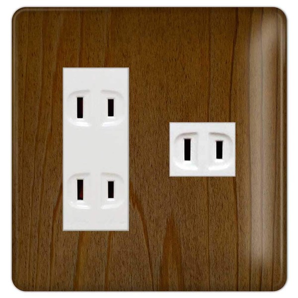 WTF7074W WTF7074W Outlet Cover, Outlet Plate (Compatible with Cosmo Series Wide 21), 2 Rungs, 4 Cos, 3 + 1 Co., Ltd., Woodgrain Pattern, 244, Outlet Plate, Outlet Cover, Switch Plate, Stylish Design, Room Makeover