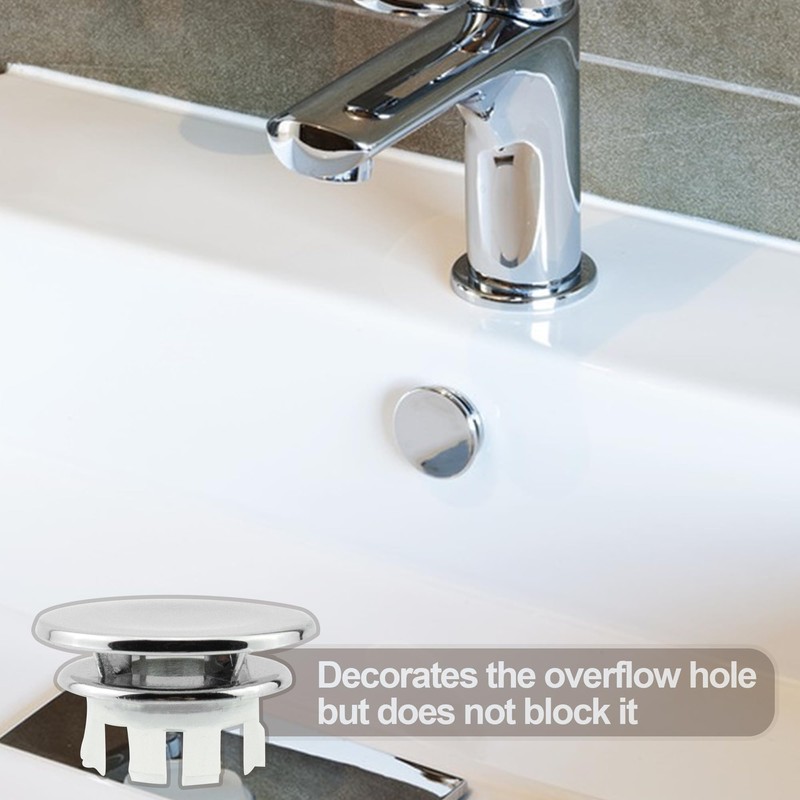Quacc 4 PCS Sink Overflow Covers Sink Hole Round Overflow