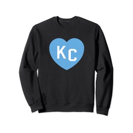 Kc Blue Kansas City Kc Heart Love Letter KC Blue/Powder Blue Sweatshirt