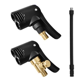 LbsAMP Tyre Inflator Hose with 2 Pieces Brass American and French Standard Tyre Valve Lever Connector Air Chuck Tyre Inflation Hose Car Valve Adapter for Car Bicycle Motorcycle