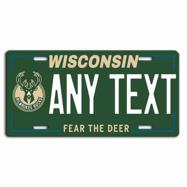 Genaric Wisconsin Milwaukee Bucks Fear The Deer License Plate Tag