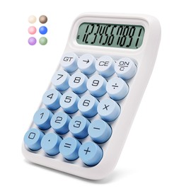 Exlliy Mechanical Switch Calculator,10 Digits,Large LCD Display,Blue Gradient Desktop Calculator Big Buttons,Cute Calculator,Aesthetic Calculator for Office,School,Home and Business use