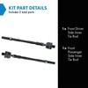 TRQ Front Inner Tie Rod Set Compatible with 2003-2008 Subaru