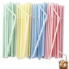 Flexible Straws Bendable for Drinking,Flexible Disposable Plastic Straws for Home Parties, Bar, Beverage Shops, Home Straws,Kids and Adults,Diameter 5 MM Length 21 CM (8.27 Inches),200 pcs