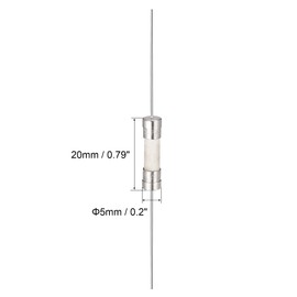 sourcing map Slow Fuse Time Delay Connection Cable Ceramic Fuses 5 mm x 20 mm 250 V T2.5 A Pack of 10