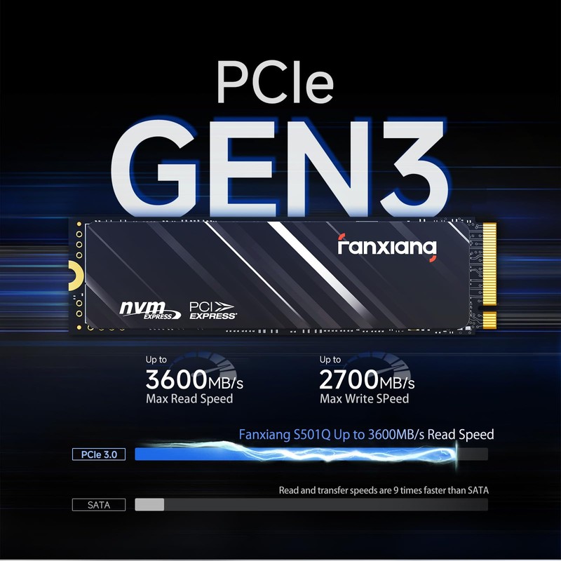 fanxiang S501Q SSD 512GB PCle 3.0x4 Internal Solid State Drive,