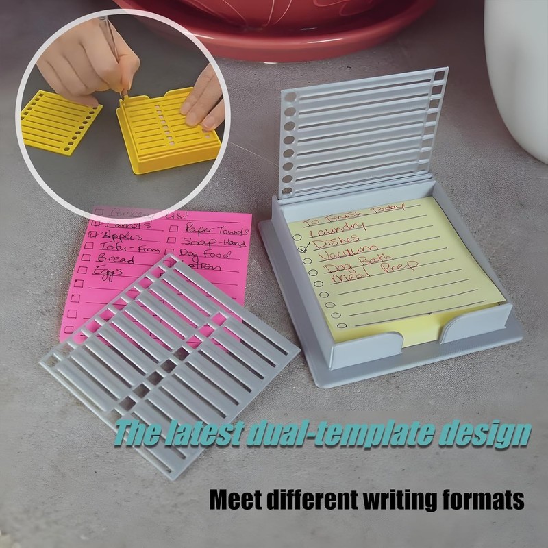 Sticky Note Stencil, Sticky Note Holder with Stencil 3x3 Sticky