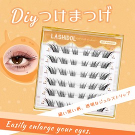 LASHIDOL Partial Eyelashes, No Glue Required, Instant Pita Eyelashes, For Partial, False Eyelashes with Glue, Feeling of Bunching Eyelashes (NO.10)