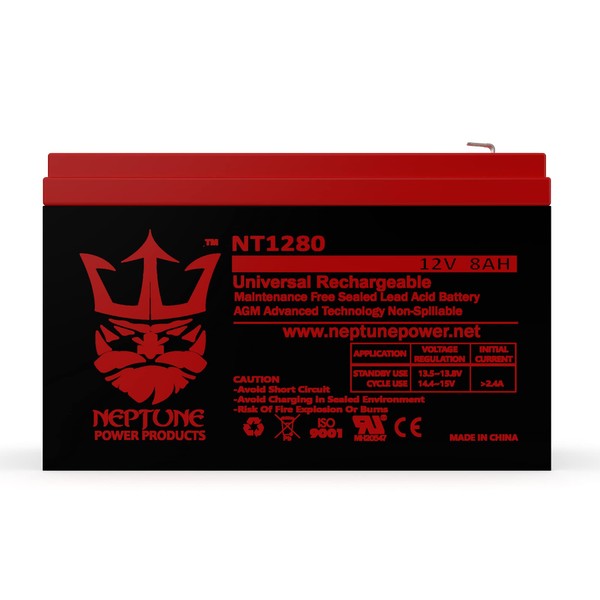 NT1280-12V 8AH Replacement for GT12080-HG FiOS Systems Battery-Neptune