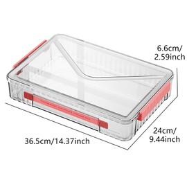 Elezeal Clear Storage Boxes with Lid - A4 Transparent Paper Storage Organiser with Handle and Portable Project Case Drawer Organizer for Storing Certificates Photos Scrapbook and Invoices
