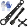 Plumbing Tool Kit with Angle Stop Wrench, Extension Rod, Multi-Key