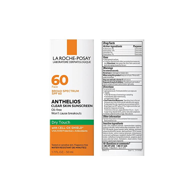 La Roche-Posay - Protector solar Anthelios Clear Skin SPF 60,