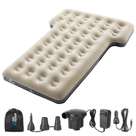 JoyTuTus SUV Air Mattress for Car Camping, 71" L x 55" W x 4" H Thickened & Inflatable Car Mattress for Sleeping Pad, Portable Integrated SUV Camping Bed with 2-in-1 Air Pump, Pillows & Carry Bag