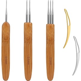 5 Pieces Dreadlock Crochet Hook Tool Kit Braid Hair Dreadlocks Needle Weaving Crochet for Braid Craft (0.5mm)