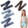 ZWWOGE Pack of 4 Children's Belts Without Buckle, Children's Belt
