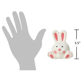 The Bridge Collection 3.5" White Bunny Head and Tail Salt and Pepper Shaker Holder Set - 2 Piece Set - White Kitchen Items - Fun Salt and Pepper Shakers for Cottage, Vintage, or Farmhouse Decor