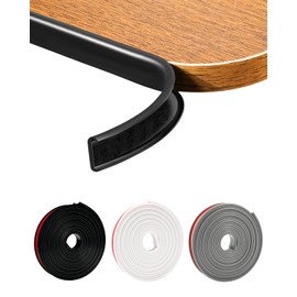 JSIWOTH U-Shape Black TPE Edge Banding 16.4Ft Self-Adhesive Flexible Edge Trim, Furniture Edge Protector & Countertop Molding (W:0.6'' H:0.2'')