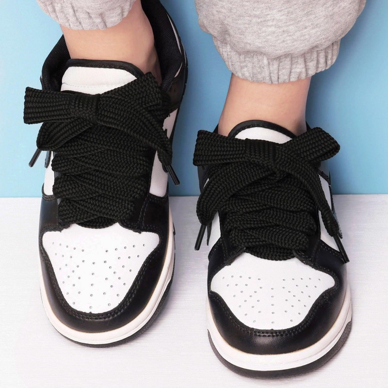 Olukssck 2 Pairs 20 mm Wide Flat Shoelaces, Tear-Resistant Replacement