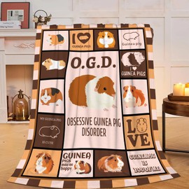 Guinea Pig Blanket Super Soft Warm Guinea Pig Throw Blanket Gift for Women Girls Cozy Fluffy Plush Guinea Pig Lightweight Fleece Flannel Gifts Blankets for Kids Adults 50"X40"
