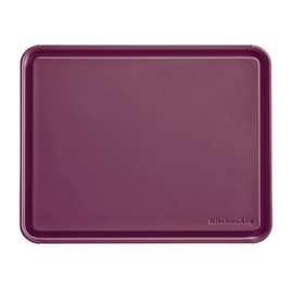 KitchenAid Classic Plastic Cutting Board with Perimeter Trench and Non Slip Edges, Dishwasher Safe, 11 x 14 inch, Beetroot