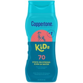 Coppertone KIDS Water-Resistant Sunscreen Lotion Broad Spectrum SPF 70 (8 Fluid Ounce) (Packaging may vary)