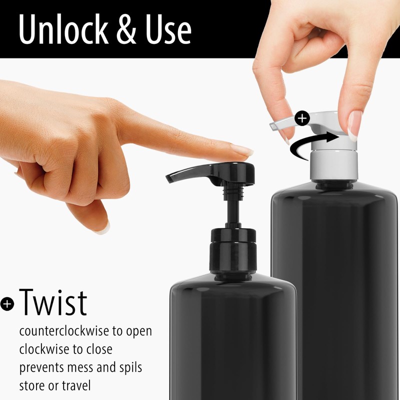 Bar5F Pumps for Shampoo Conditioner Lotion Body Wash, Fits 1"