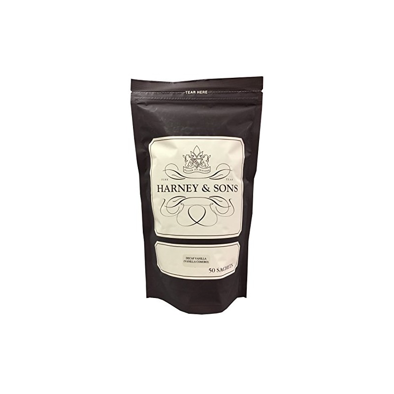 Harney & Sons Decaf Vanilla Comoro, Bag of 50 Sachets,