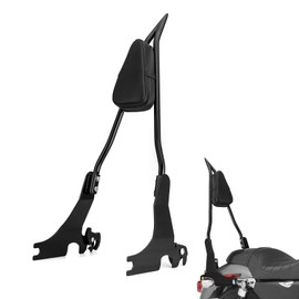 Mofun 26" Height Sissy Bar Quick Detachable Sissy Bar Passenger Backrest Rear Pad Compatible with Harley Sportster XL1200 XLH883 XL883 2004-2022 Gloss Black