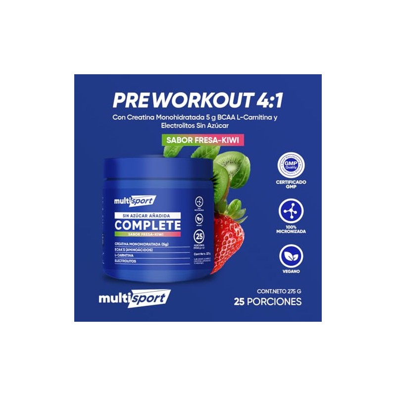 Creatina Monohidratada Pre Entreno Carnitina Electrolitos Bcaas Formula Alta Pureza
