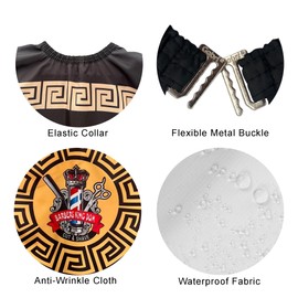 Gabri Professional Barber Cape Gown - Premium Hairdressing Cape for Hair Salon - Waterproof Hair Cutting Capes and Gowns for Barber Shops (Kingdom Pattern (Black & Yellow), 160cm (L) x 140cm (W))