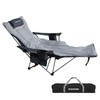 POEPORE Reclining Camping Chair with Removable Footrest Lounge Chair with
