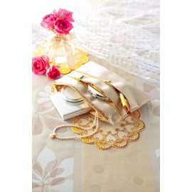 Thin Flat Slim Pouch, Cosmetic Pouch, Makeup Pouch, Champagne Gold