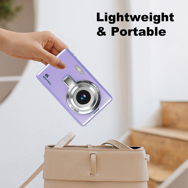 4K Digital Camera, Acbaeta Autofocus 50MP Vlogging Camera with 32G