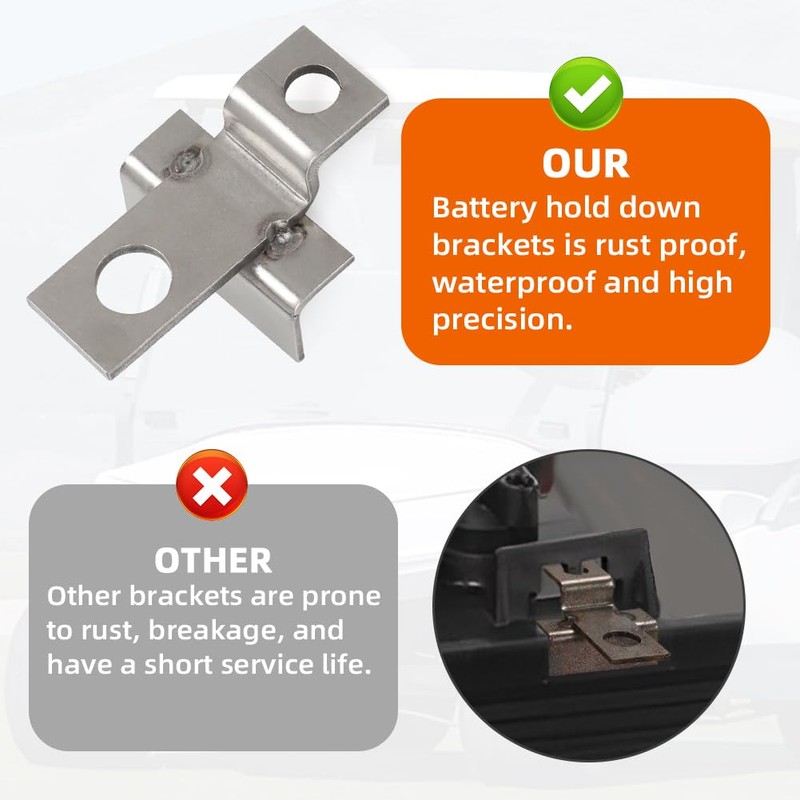 AUTOVIC Battery Hold-Down Set - Large Battery Mount Brackets for