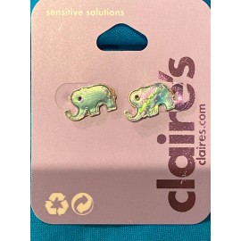 Claire’s One Pair Of Claires Blue Elephant Pierced Earrings