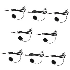 FUNOMOCYA 8pcs Clip Lavalier Microphones Portable Pvc Phone Microphones for Audio Recording for Interviews Teaching and Live Streaming Black