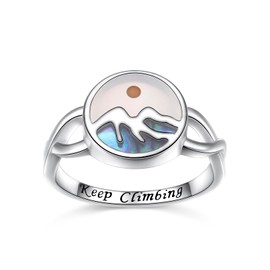Mustard Seed Mountain Rings for Women 925 Sterling Silver Mountain Jewelry