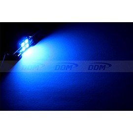 Pair of DDM Tuning 31mm Festoon LED Light Bulbs, 4x5050 SMD, Blue, 1 Year Warranty (31mm 4x5050, Blue)