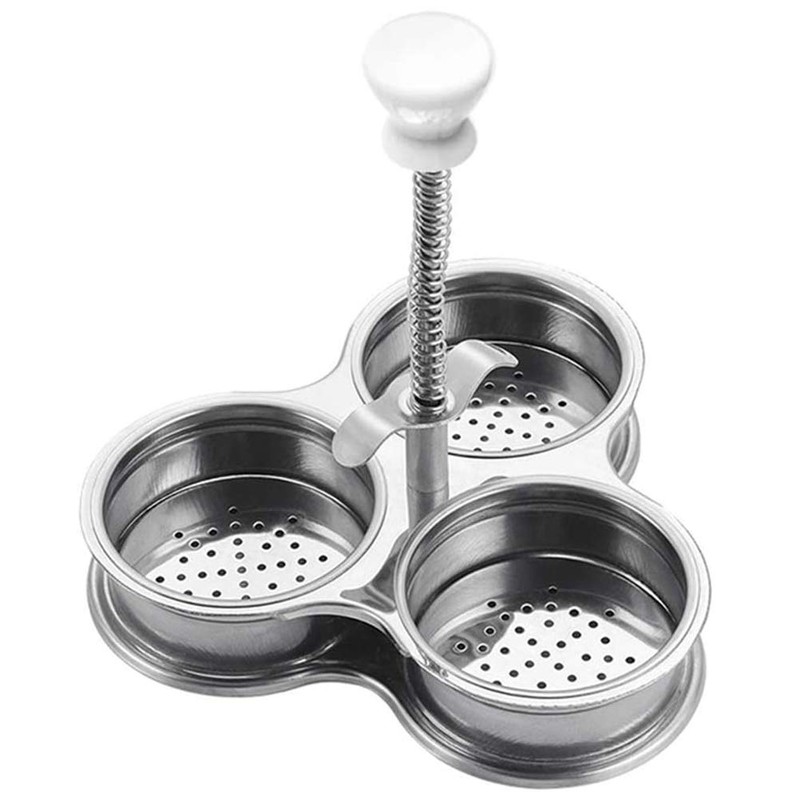 BOENLU Egg Poachers with 3 Stainless Steel Grids, Non Stick